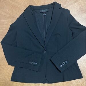 Unique Anne Taylor Black Tailored Blazer with textured fabric women’s size 10